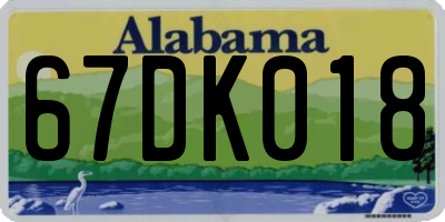 AL license plate 67DK018