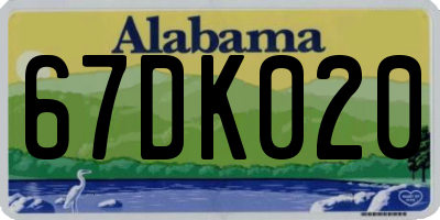 AL license plate 67DK020