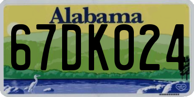 AL license plate 67DK024