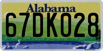 AL license plate 67DK028
