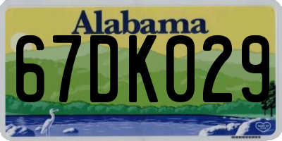 AL license plate 67DK029