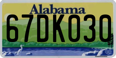 AL license plate 67DK030