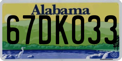 AL license plate 67DK033