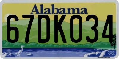 AL license plate 67DK034