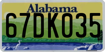 AL license plate 67DK035