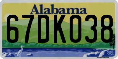 AL license plate 67DK038