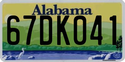 AL license plate 67DK041