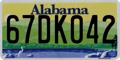 AL license plate 67DK042