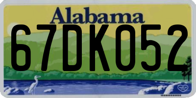 AL license plate 67DK052