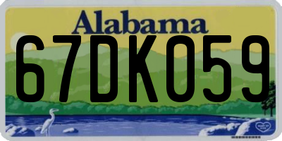 AL license plate 67DK059