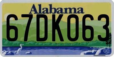 AL license plate 67DK063