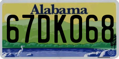 AL license plate 67DK068