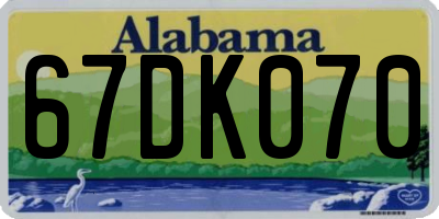AL license plate 67DK070