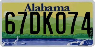AL license plate 67DK074