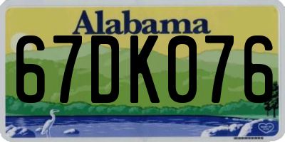 AL license plate 67DK076