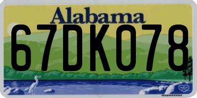 AL license plate 67DK078