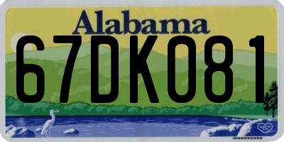 AL license plate 67DK081