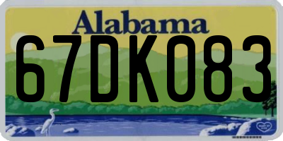 AL license plate 67DK083