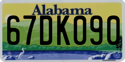 AL license plate 67DK090