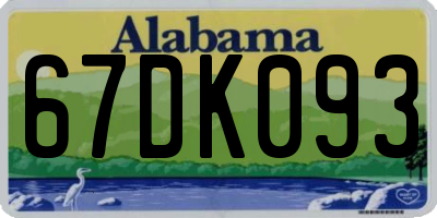 AL license plate 67DK093