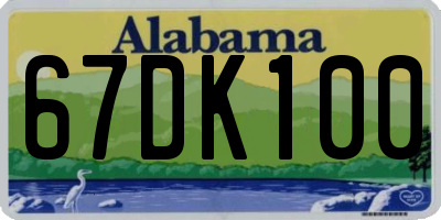 AL license plate 67DK100