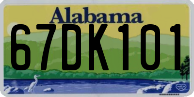 AL license plate 67DK101