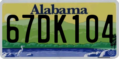 AL license plate 67DK104