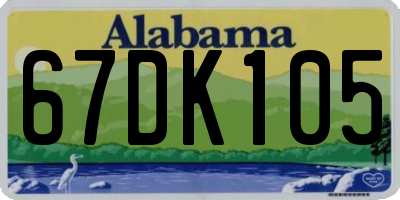 AL license plate 67DK105