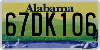 AL license plate 67DK106