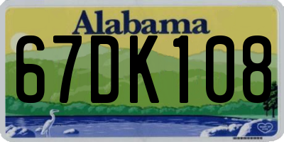 AL license plate 67DK108