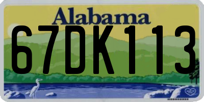 AL license plate 67DK113