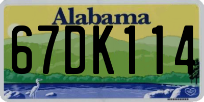 AL license plate 67DK114