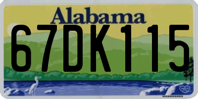 AL license plate 67DK115