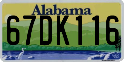 AL license plate 67DK116