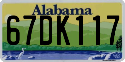 AL license plate 67DK117