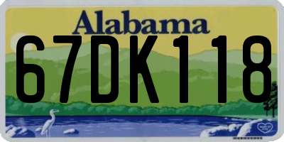 AL license plate 67DK118