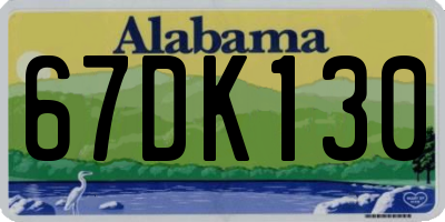 AL license plate 67DK130