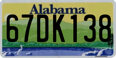 AL license plate 67DK138