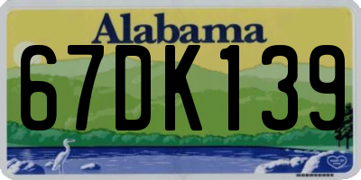 AL license plate 67DK139