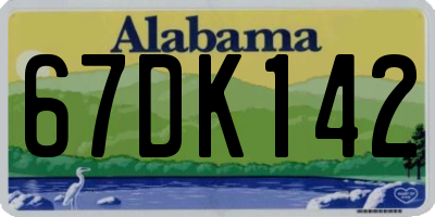 AL license plate 67DK142