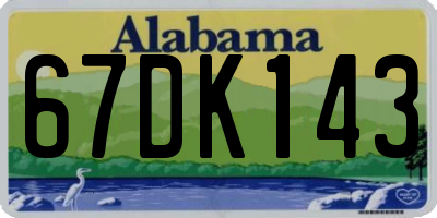 AL license plate 67DK143