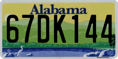 AL license plate 67DK144