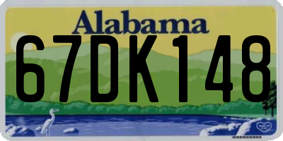AL license plate 67DK148