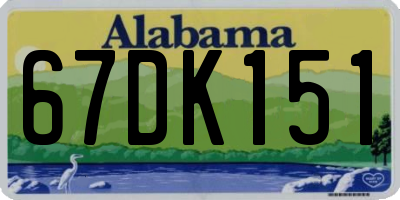 AL license plate 67DK151