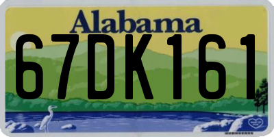 AL license plate 67DK161