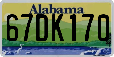 AL license plate 67DK170