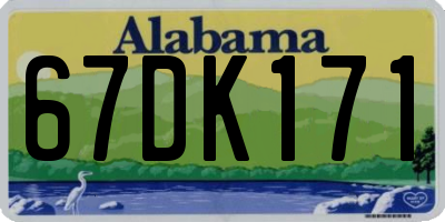 AL license plate 67DK171