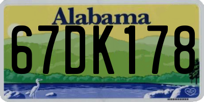 AL license plate 67DK178
