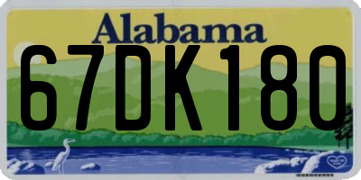 AL license plate 67DK180