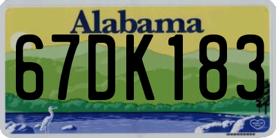 AL license plate 67DK183